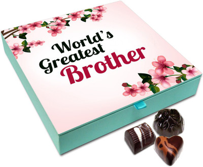 Chocholik Rakhi Gift - World's Greatest Charming Brother Chocolate Box For Brother / Sister - 9pc Truffles(108 g)
Chocholik Rakhi Gift - World's Greatest Charming Brother Chocolate Box For Brother / Sister - 9pc Truffles(108 g)