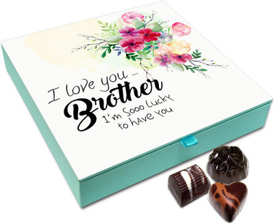 Chocholik Raksha-bandhan Gift Box - Love You Brother Chocolate Box For Brother / Sister - 9pc Truffles(108 g)
Chocholik Raksha-bandhan Gift Box - Love You Brother Chocolate Box For Brother / Sister - 9pc Truffles(108 g)
