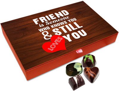 Chocholik Friendship Gift Box - Friend Knows Everything And Still Loves You Chocolate Box For Friends - 12pc Truffles(144 g)
Chocholik Friendship Gift Box - Friend Knows Everything And Still Loves You Chocolate Box For Friends - 12pc Truffles(144 g)