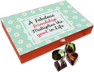 Chocholik Friendship Gift Box - A Fabulous Friendship Multiplies The Good In Life Chocolate Box For Friends - 12pc Truffles(144 g)
Chocholik Friendship Gift Box - A Fabulous Friendship Multiplies The Good In Life Chocolate Box For Friends - 12pc Truffles(144 g)