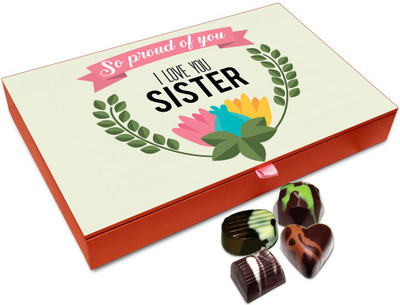 Chocholik Rakhi Gift Box - So Proud Of You Sister Chocolate Box For Brother / Sister - 12pc Truffles(144 g)
Chocholik Rakhi Gift Box - So Proud Of You Sister Chocolate Box For Brother / Sister - 12pc Truffles(144 g)
