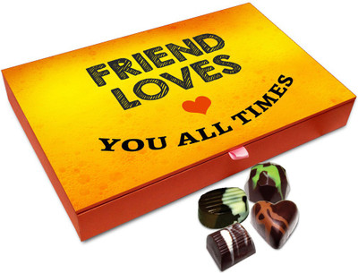 Chocholik Friendship Gift Box - A True Friend Will Love You All The Time Chocolate Box For Friends - 12pc Truffles(144 g)
Chocholik Friendship Gift Box - A True Friend Will Love You All The Time Chocolate Box For Friends - 12pc Truffles(144 g)