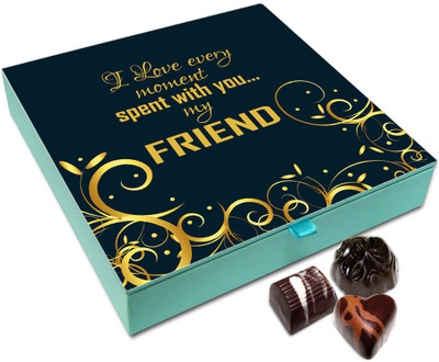 Chocholik Friendship Gift Box - I Love Every Moment With My Friends Chocolate Box For Friends - 9pc Truffles(108 g)
Chocholik Friendship Gift Box - I Love Every Moment With My Friends Chocolate Box For Friends - 9pc Truffles(108 g)