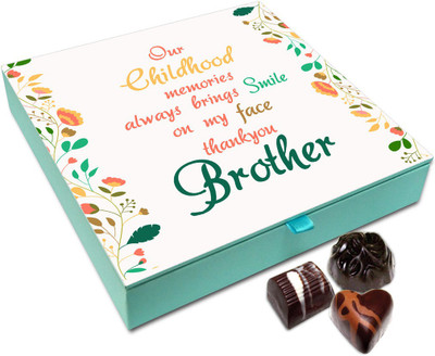 Chocholik Rakhi Gift - Childhood Memories Brings Smile Chocolate Box For Brother / Sister - 9pc Truffles(108 g)
Chocholik Rakhi Gift - Childhood Memories Brings Smile Chocolate Box For Brother / Sister - 9pc Truffles(108 g)