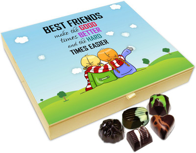 Chocholik Friendship Gift Box - Best Friends Always Makes Tough Times Easier Chocolate Box For Friends - 20pc Truffles(240 g)
Chocholik Friendship Gift Box - Best Friends Always Makes Tough Times Easier Chocolate Box For Friends - 20pc Truffles(240 g)