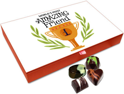 Chocholik Friendship Gift Box - World's Most Amazing Friend Chocolate Box - 12pc Truffles(144 g)
Chocholik Friendship Gift Box - World's Most Amazing Friend Chocolate Box - 12pc Truffles(144 g)