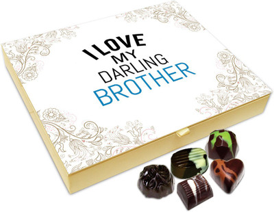 Chocholik Rakhi Gift Box - I Love MY Darling Brother Chocolate Box For Brother / Sister - 20pc Truffles(240 g)
Chocholik Rakhi Gift Box - I Love MY Darling Brother Chocolate Box For Brother / Sister - 20pc Truffles(240 g)