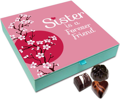 Chocholik Raksha-bandhan Gift Box - My Sister Is Forever Friend Chocolate Box For Brother / Sister - 9pc Truffles(108 g)
Chocholik Raksha-bandhan Gift Box - My Sister Is Forever Friend Chocolate Box For Brother / Sister - 9pc Truffles(108 g)