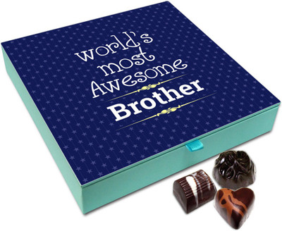 Chocholik Rakhi Gift Box - World's Most Awesome Brother Chocolate Box For Brother / Sister - 9pc Truffles(108 g)
Chocholik Rakhi Gift Box - World's Most Awesome Brother Chocolate Box For Brother / Sister - 9pc Truffles(108 g)