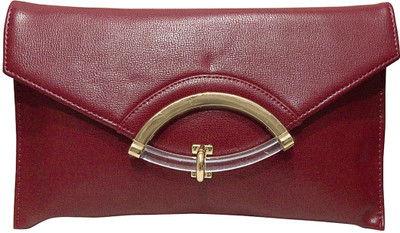 Jewellerkaka Casual Maroon, Silver, Gold Clutch, Gold;maroon;silver