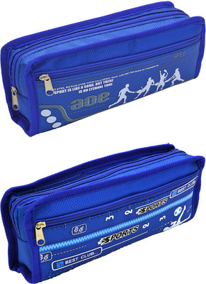 Hrinkar Cartoon Printed Art Plastic Pencil Boxes(Set of 2, Blue)
