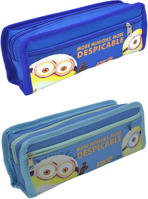 Hrinkar Cartoon Printed Art Plastic Pencil Boxes(Set of 2, Blue)
