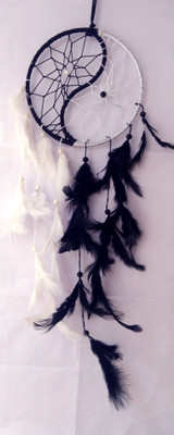 Varanasi Enterprises two ring dream catcher Wool Wool Windchime(20 inch, White, Black)