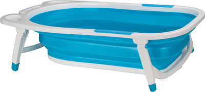 U-grow Folding Silicone Baby Bath Tub - Blue(Blue, White)