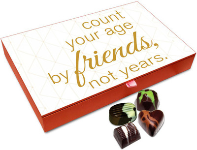 Chocholik Friendship Gift Box - Count Your Age By Friends Chocolate Box For Friends - 12pc Truffles(144 g)
Chocholik Friendship Gift Box - Count Your Age By Friends Chocolate Box For Friends - 12pc Truffles(144 g)