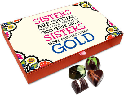 Chocholik Rakhi Gift - Sisters Are Special Gift From Heaven Chocolate Box For Brother / Sister - 12pc Truffles(144 g)
Chocholik Rakhi Gift - Sisters Are Special Gift From Heaven Chocolate Box For Brother / Sister - 12pc Truffles(144 g)