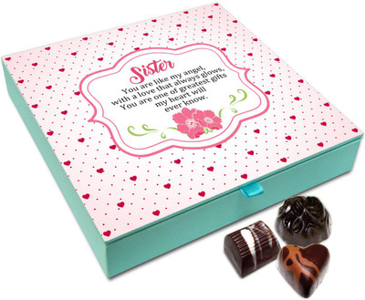 Chocholik Rakhi Gift Box - Sister You Are An Absolute Angel Chocolate Box For Brother / Sister – 9pc Truffles(108 g)
Chocholik Rakhi Gift Box - Sister You Are An Absolute Angel Chocolate Box For Brother / Sister – 9pc Truffles(108 g)