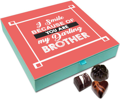 Chocholik Rakhi Gift - I Smile A Lot Because Of My Brother Chocolate Box For Brother / Sister - 9pc Truffles(108 g)
Chocholik Rakhi Gift - I Smile A Lot Because Of My Brother Chocolate Box For Brother / Sister - 9pc Truffles(108 g)