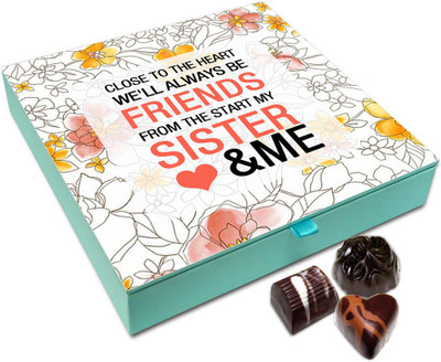 Chocholik Rakhi Gift - Sister And Me Will Always Be Friends Chocolate Box For Brother / Sister - 9pc Truffles(108 g)
Chocholik Rakhi Gift - Sister And Me Will Always Be Friends Chocolate Box For Brother / Sister - 9pc Truffles(108 g)