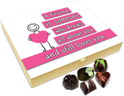 Chocholik Friendship Gift Box - A Friend Knows All About You And Still Likes You Chocolate Box For Friends - 20pc Truffles(240 g)
Chocholik Friendship Gift Box - A Friend Knows All About You And Still Likes You Chocolate Box For Friends - 20pc Truffles(240 g)