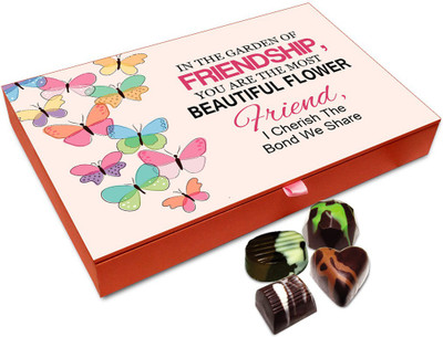 Chocholik Friendship Gift Box - I Cherish The Bond We Share My Friend Chocolate Box For Friends - 12pc Truffles(144 g)
Chocholik Friendship Gift Box - I Cherish The Bond We Share My Friend Chocolate Box For Friends - 12pc Truffles(144 g)