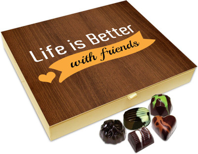 Chocholik Friendship Gift Box - Life Is Much Better With Amazing Friends Chocolate Box For Friends - 20pc Truffles(240 g)
Chocholik Friendship Gift Box - Life Is Much Better With Amazing Friends Chocolate Box For Friends - 20pc Truffles(240 g)