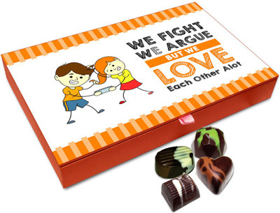 Chocholik Rakhi Gift - We Love Each Other A Lot Chocolate Box For Brother / Sister - 12pc Truffles(144 g)
Chocholik Rakhi Gift - We Love Each Other A Lot Chocolate Box For Brother / Sister - 12pc Truffles(144 g)
