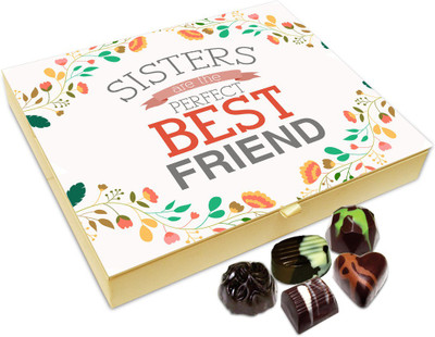 Chocholik Rakhi Gift Box - Sisters Are The Perfect Best Friend Chocolate Box For Brother / Sister - 20pc Truffles(240 g)
Chocholik Rakhi Gift Box - Sisters Are The Perfect Best Friend Chocolate Box For Brother / Sister - 20pc Truffles(240 g)