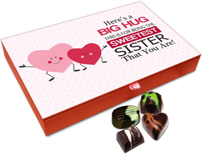 Chocholik Rakhi Gift Box - Big Hug To Sweetest Sister Chocolate Box For Brother / Sister - 12pc Truffles(144 g)
Chocholik Rakhi Gift Box - Big Hug To Sweetest Sister Chocolate Box For Brother / Sister - 12pc Truffles(144 g)