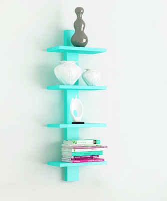 The New Look 4TIER2 MDF Wall Shelf(Number of Shelves - 4, Blue)