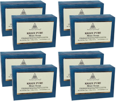 Khadi Pure Herbal Mint Soap(1000 g, Pack of 8)
