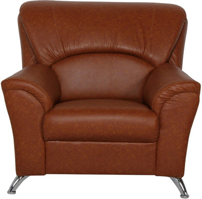 Furniture Mind Diamond Leatherette 1 Seater Sofa(Finish Color - Brick Red)