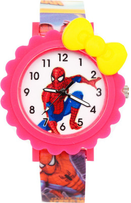 Creator Spider Man Flower Design Dial Watch - For Boys & Girls