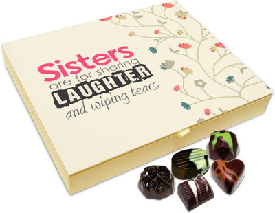 Chocholik Rakhi Gift Box - Sisters Are For Laughter And Wiping Tears Chocolate Box For Brother / Sister - 20pc Truffles(240 g)
Chocholik Rakhi Gift Box - Sisters Are For Laughter And Wiping Tears Chocolate Box For Brother / Sister - 20pc Truffles(240 g)