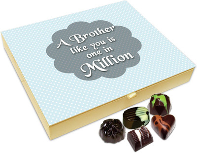 Chocholik Rakhi Gift - You Are One In A Million My Brother Chocolate Box For Brother / Sister - 20pc Truffles(240 g)
Chocholik Rakhi Gift - You Are One In A Million My Brother Chocolate Box For Brother / Sister - 20pc Truffles(240 g)