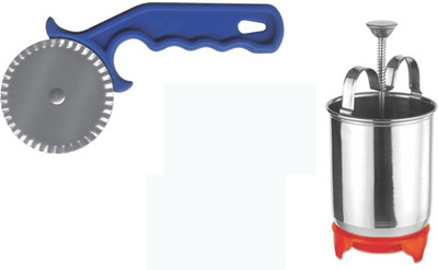 Nestwell PIZZA & PASTRY CUTTER WITH MENDUVADA MAKER PIZZA & PASTRY CUTTER WITH MENDUVADA MAKER Multicolor Kitchen Tool Set(Multicolor)