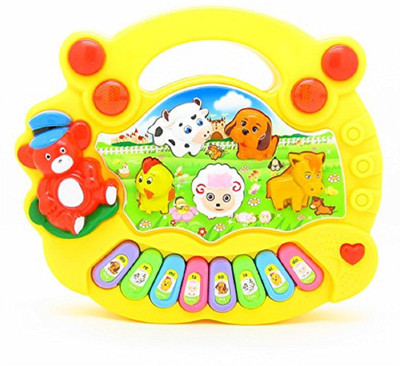 Hereigot Animal Farm Piano Electronic Keyboard for Your Baby(Yellow, Red)