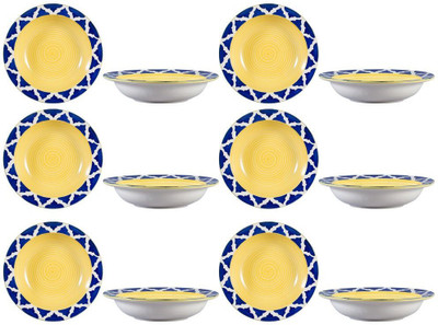 caffeine Soup Plate 9 Inch Stoneware in Blue Mehrab Jaal Handmade Dinner Plates(Pack of 12)
caffeine Soup Plate 9 Inch Stoneware in Blue Mehrab Jaal Handmade Dinner Plates(Pack of 12)