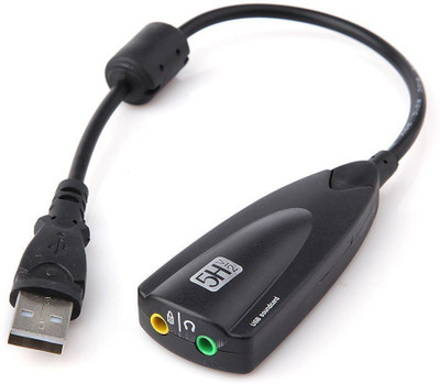 Cables Kart 7.1 Channel USB External Sound Card Adapter 5Hv2 USB Adapter(Black)