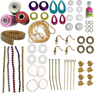 craftkit jewellery making mini kit with lightpink, lightsandal and red silk thread
craftkit jewellery making mini kit with lightpink, lightsandal and red silk thread