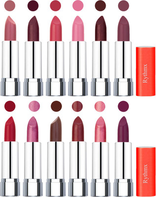 Rythmx Creamy Matte Lipstick 001(Nude, Maroon, Rose, Pink, Cherry, Purple, Orange Red, Light Purple, Brown, Matelic Mauve, Matelic Pink, Dark Purple, 48 g)
Rythmx Creamy Matte Lipstick 001(Nude, Maroon, Rose, Pink, Cherry, Purple, Orange Red, Light Purple, Brown, Matelic Mauve, Matelic Pink, Dark Purple, 48 g)