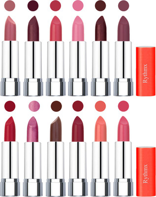 Rythmx Creamy Matte Lipstick 001(Nude, Maroon, Rose, Pink, Cherry, Purple, Orange Red, Light Purple, Brown, Radish Maroon, Light Orange, Peach, 48 g)
Rythmx Creamy Matte Lipstick 001(Nude, Maroon, Rose, Pink, Cherry, Purple, Orange Red, Light Purple, Brown, Radish Maroon, Light Orange, Peach, 48 g)