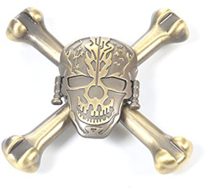 Happy GiftMart High Quality Metal Fidget Spinners (Skull N Bones)(Gold)
