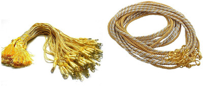 GOELX Necklace back rope dori 2 different styles Thread & Metal dori Combo for silk thread /terracota jewelery, quilling
GOELX Necklace back rope dori 2 different styles Thread & Metal dori Combo for silk thread /terracota jewelery, quilling
