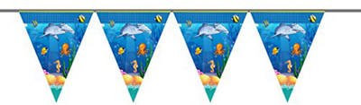 PARTY PROPZ UNDER THE SEA BIRTHDAY DECORATION/ BANNER 8FT SET OF 1/UNDER THE SEA PARTY SUPPLIES Pennant Banner(7 ft, Pack of 1)