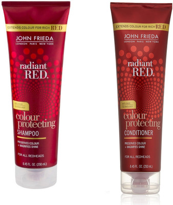 John Frieda Imported Radiant RED Colour Protecting Shampoo+Conditioner(Set of 2)