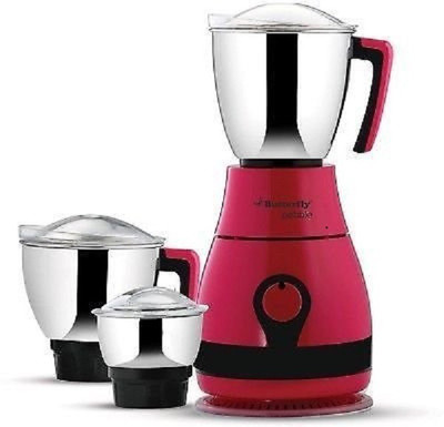 Butterfly pebble candy p 600 W Mixer Grinder(Pink, 3 Jars)