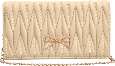 tap fashion Women Evening/Party Beige PU Sling Bag