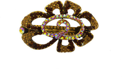 Anuradha Art Jewellery Simple & Stylish Back Pin(Brown)