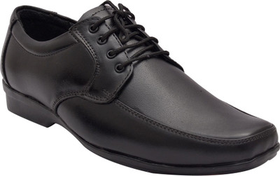Bxxy Bxxy Black Leather Oxford Lace-up Formal And Party Wear Shoes Lace Up For Men(Black
